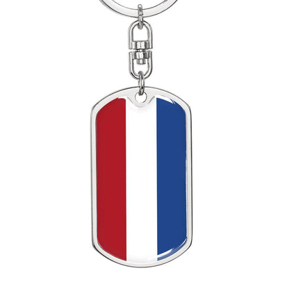 Dutch Flag - Luxury Dog Tag Keychain