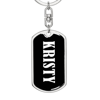 Kristy v01w - Luxury Dog Tag Keychain