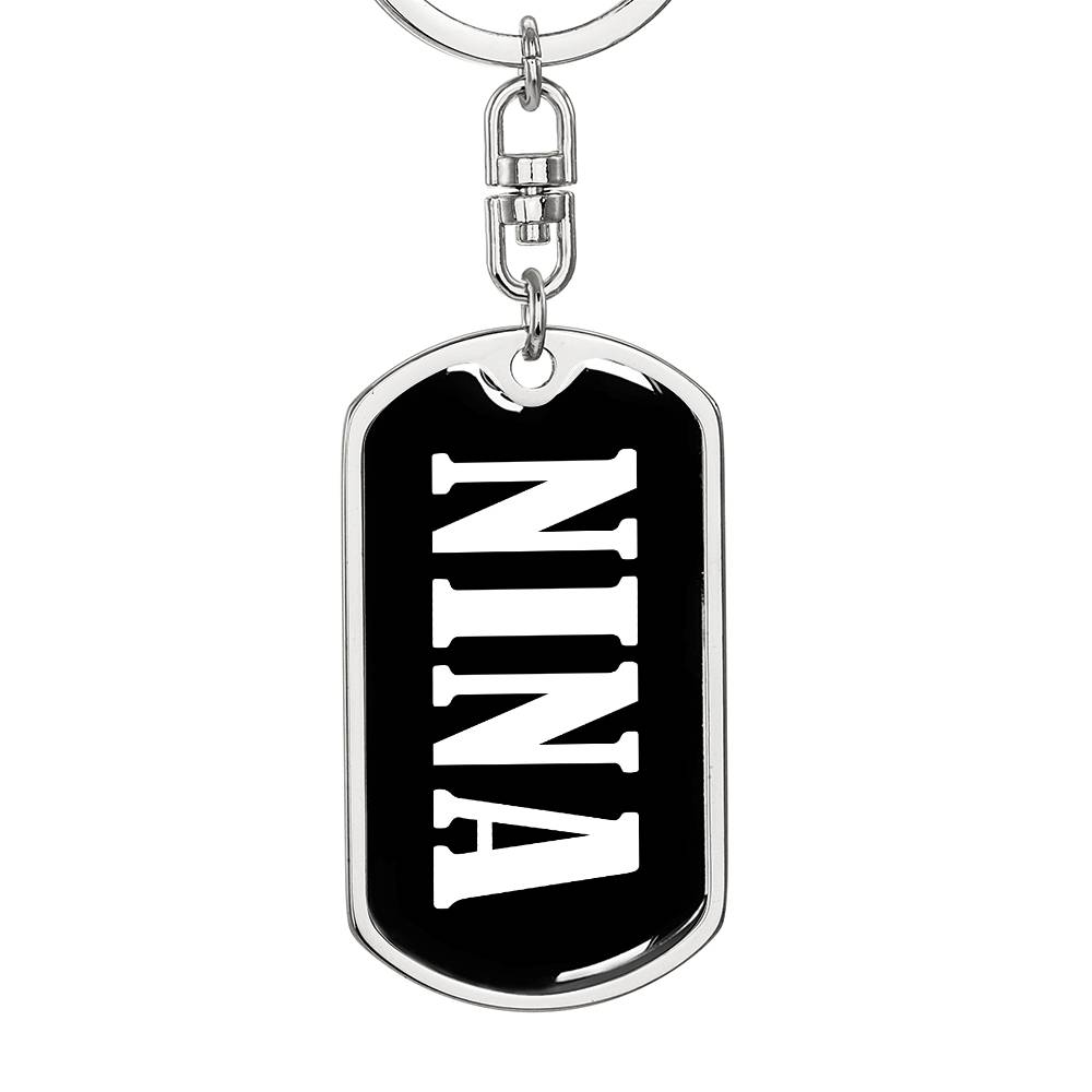 Nina v01w - Luxury Dog Tag Keychain