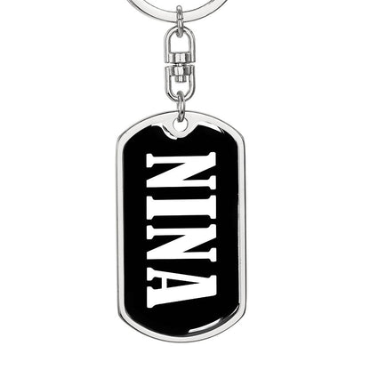 Nina v01w - Luxury Dog Tag Keychain