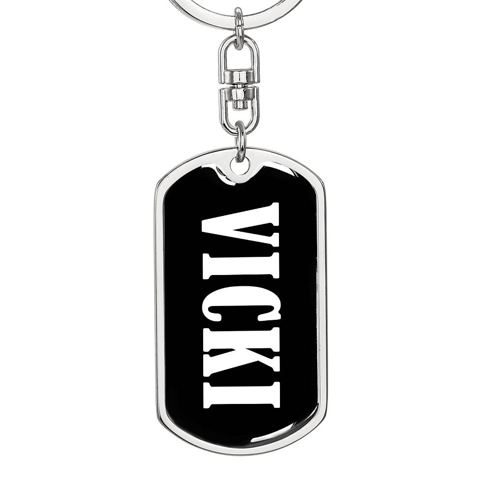 Vicki v01w - Luxury Dog Tag Keychain