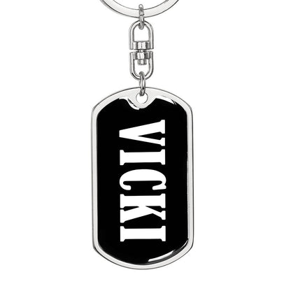 Vicki v01w - Luxury Dog Tag Keychain