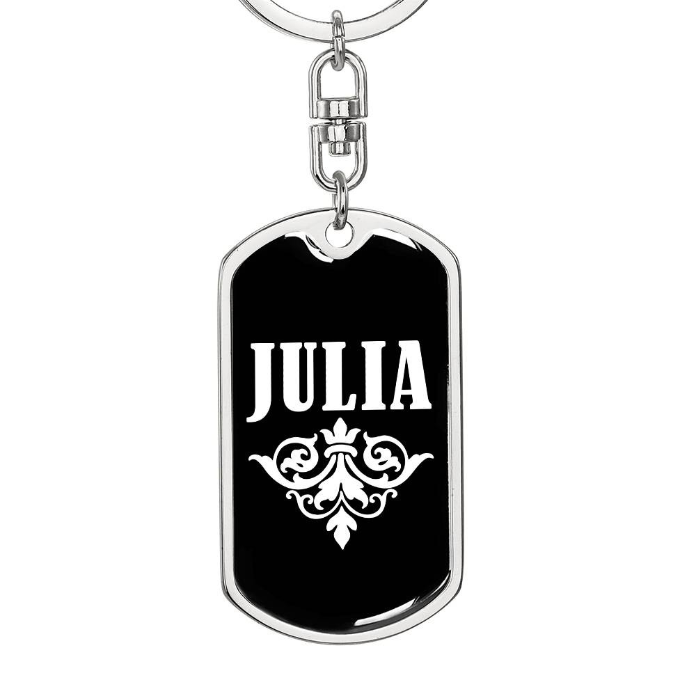 Julia v03a - Luxury Dog Tag Keychain