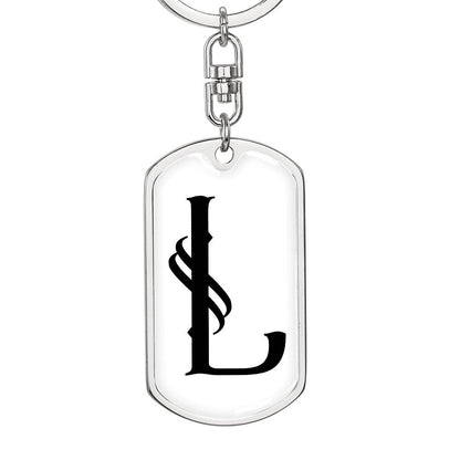 Initial L v001-14 - Luxury Dog Tag Keychain