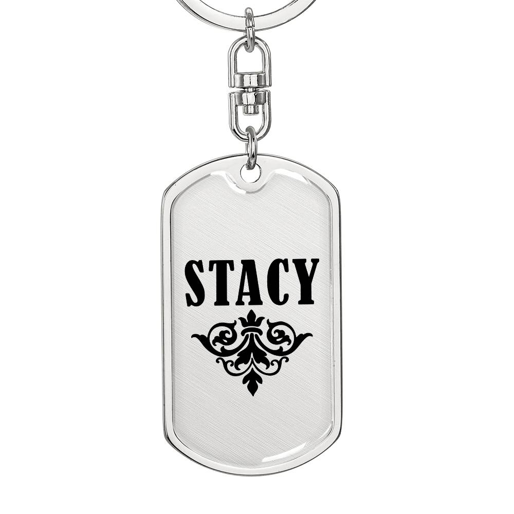 Stacy v01a - Luxury Dog Tag Keychain