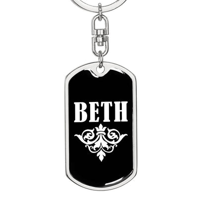Beth v03a - Luxury Dog Tag Keychain