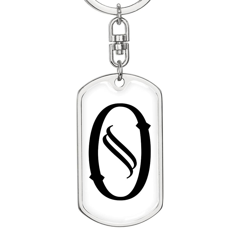 Initial O v001-14 - Luxury Dog Tag Keychain