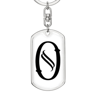 Initial O v001-14 - Luxury Dog Tag Keychain