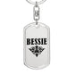 Bessie v01a - Luxury Dog Tag Keychain