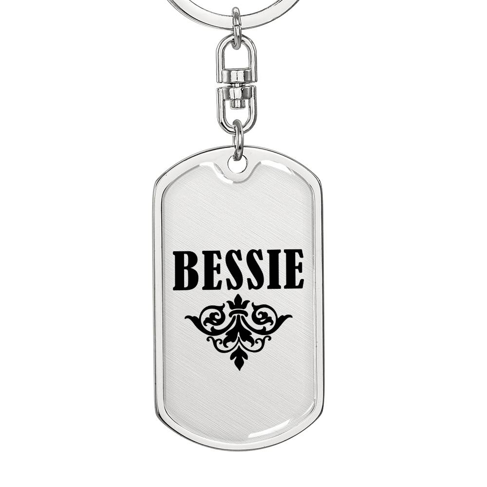 Bessie v01a - Luxury Dog Tag Keychain