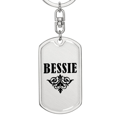 Bessie v01a - Luxury Dog Tag Keychain