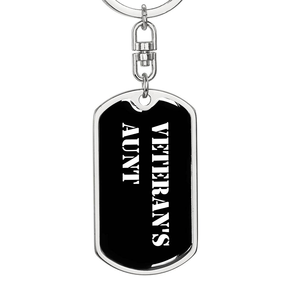 Veteran's Aunt v3 - Luxury Dog Tag Keychain