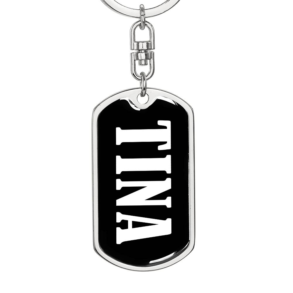 Tina v01w - Luxury Dog Tag Keychain