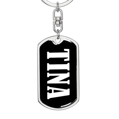 Tina v01w - Luxury Dog Tag Keychain