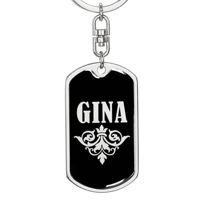 Gina v02a - Luxury Dog Tag Keychain