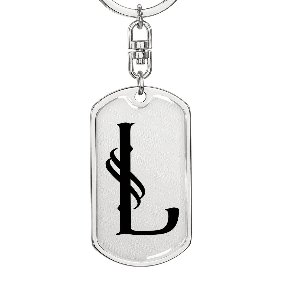 Initial L v001-11 - Luxury Dog Tag Keychain