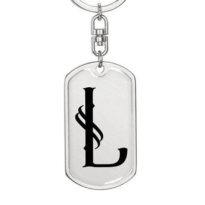 Initial L v001-11 - Luxury Dog Tag Keychain