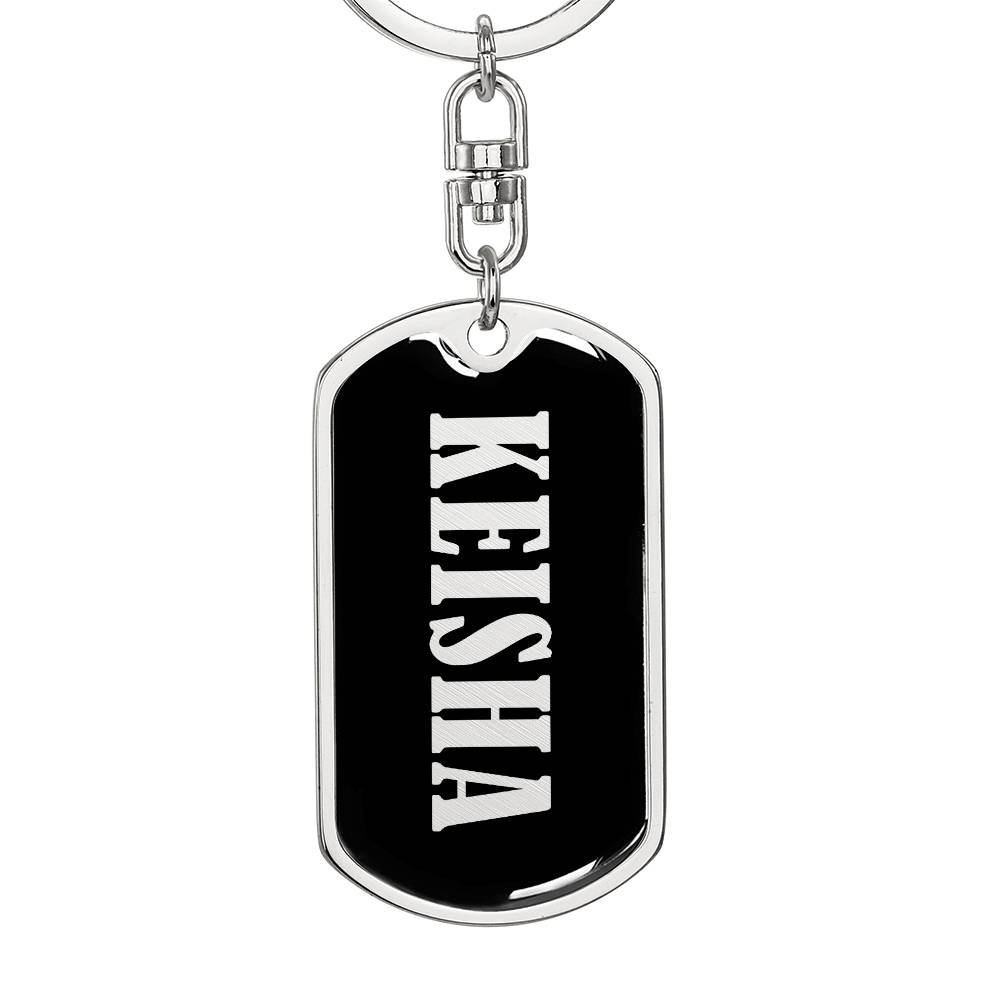 Keisha v02 - Luxury Dog Tag Keychain