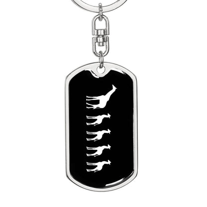 Mama Giraffe With 4 Calves v3 - Luxury Dog Tag Keychain