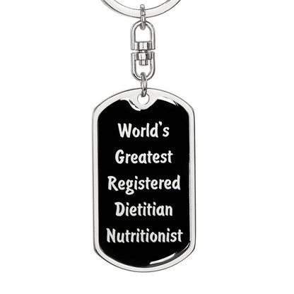 World's Greatest Registered Dietitian Nutritionist v2 - Luxury Dog Tag Keychain