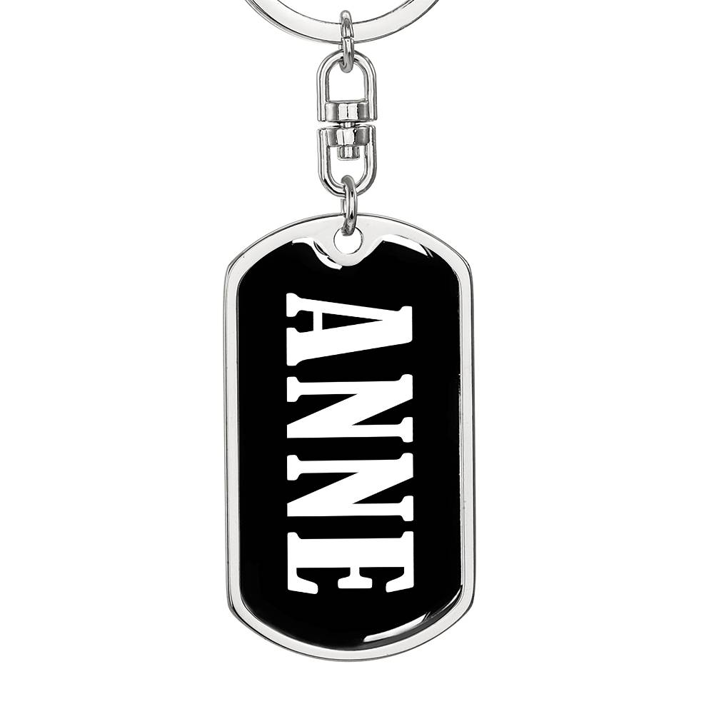 Anne v01w - Luxury Dog Tag Keychain