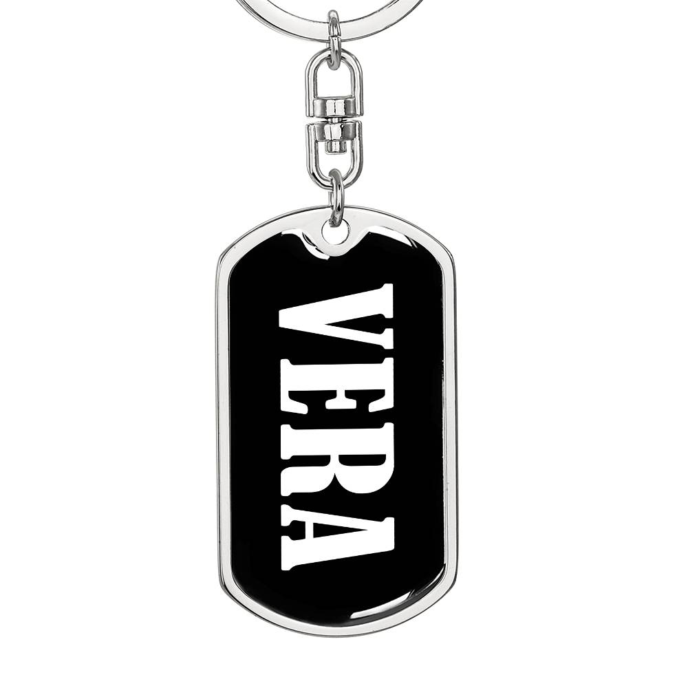 Vera v01w - Luxury Dog Tag Keychain