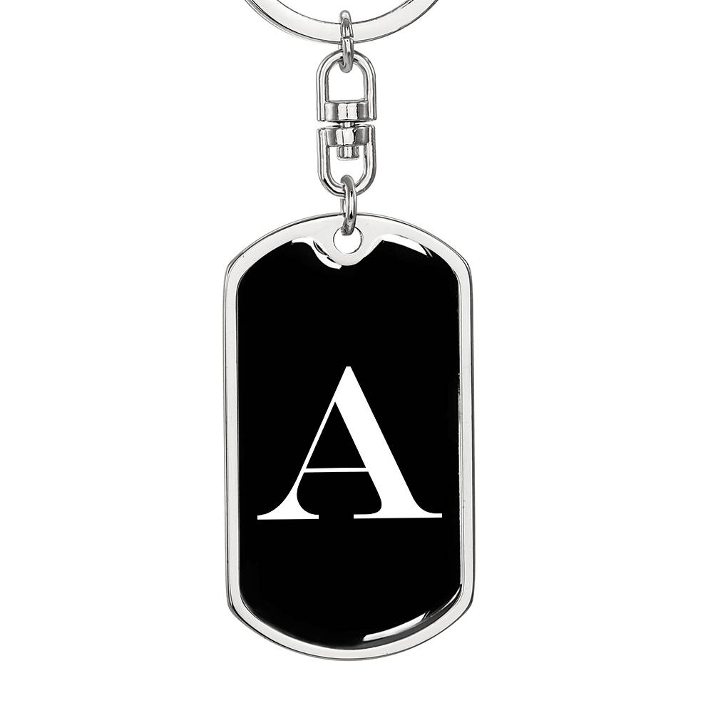 Initial A v3a - Luxury Dog Tag Keychain