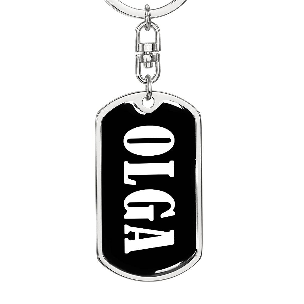 Olga v01w - Luxury Dog Tag Keychain