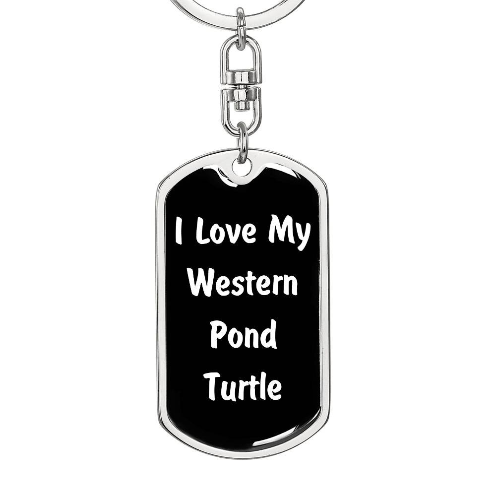 Love My Western Pond Turtle v3 - Luxury Dog Tag Keychain