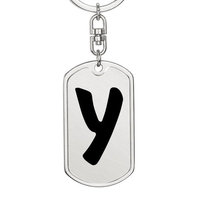 Initial Y v1b - Luxury Dog Tag Keychain