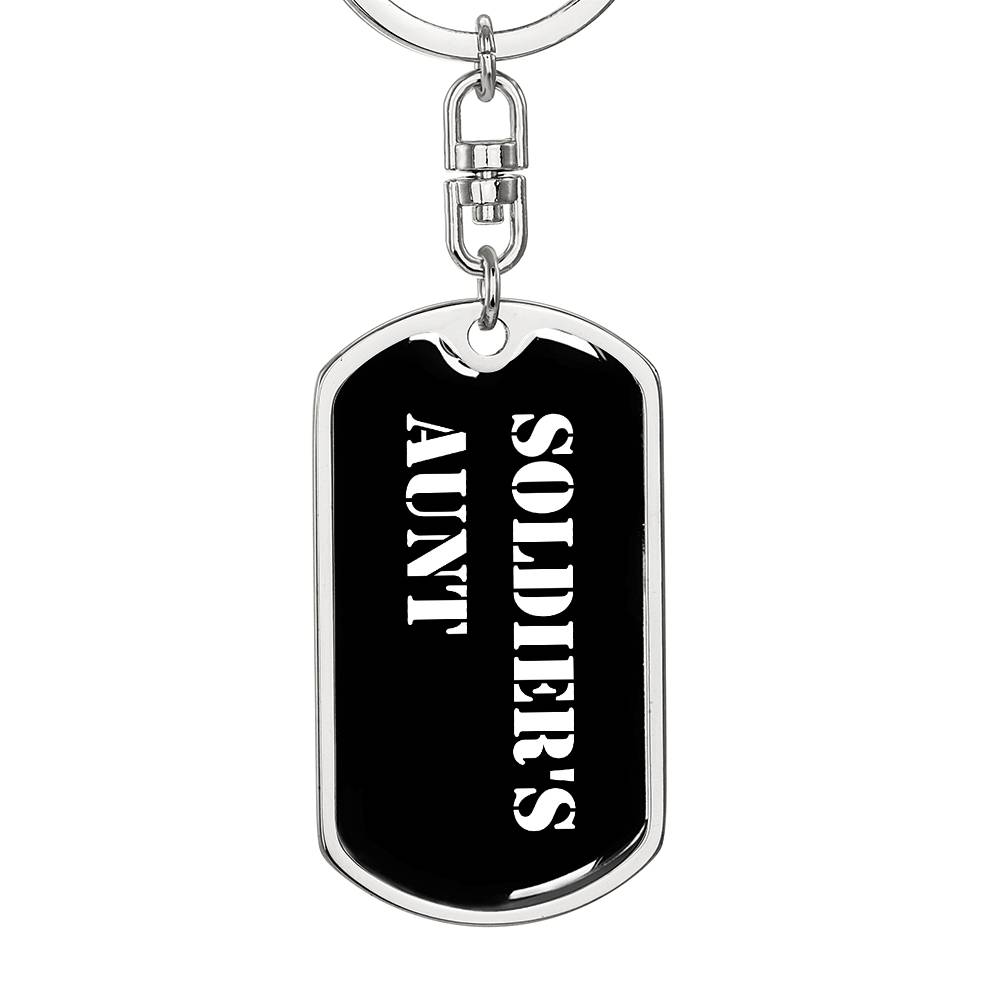 Soldier's Aunt v3 - Luxury Dog Tag Keychain