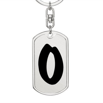 Initial O v1b - Luxury Dog Tag Keychain