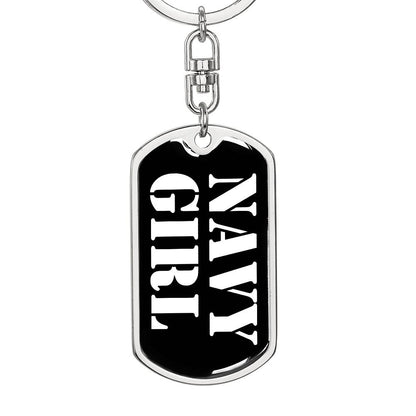 Navy Girl v3 - Luxury Dog Tag Keychain