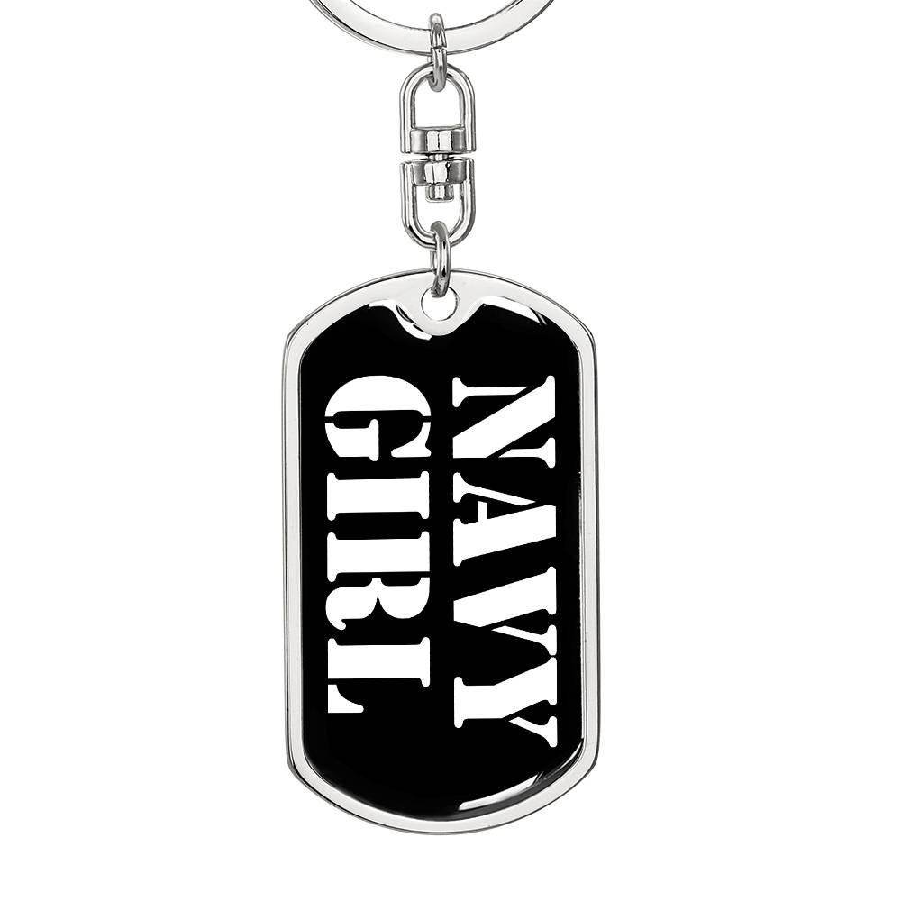 Navy Girl v3 - Luxury Dog Tag Keychain