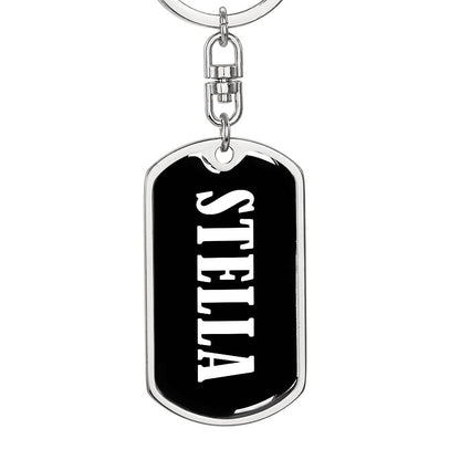 Stella v01w - Luxury Dog Tag Keychain