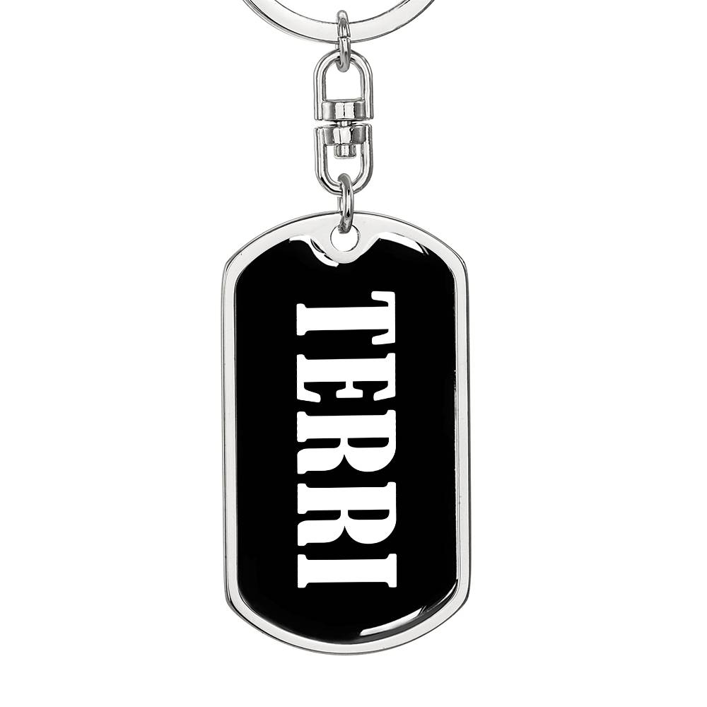 Terri v01w - Luxury Dog Tag Keychain
