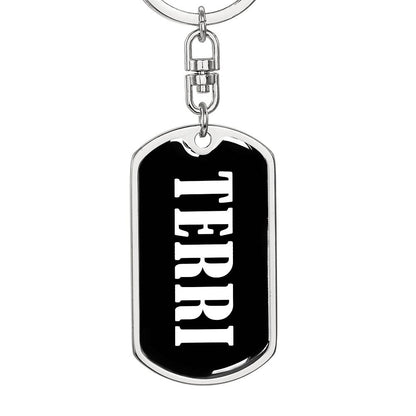 Terri v01w - Luxury Dog Tag Keychain