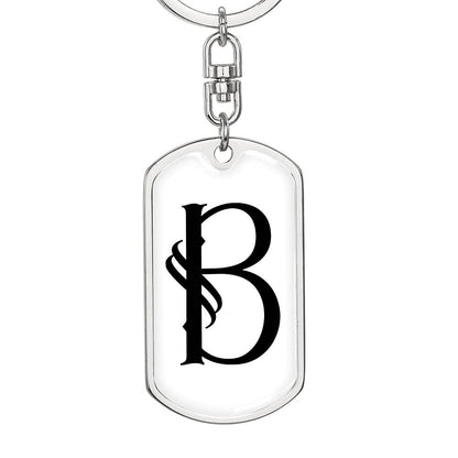 Initial B v001-14 - Luxury Dog Tag Keychain