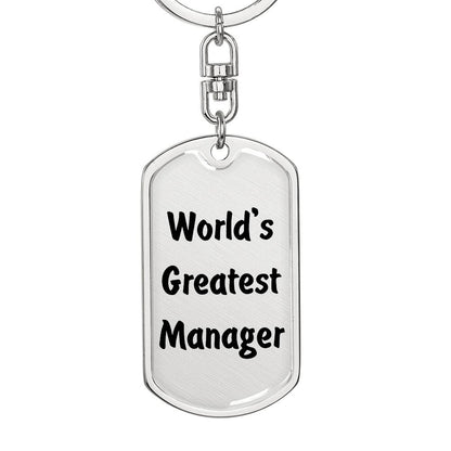 World's Greatest Manager - Luxury Dog Tag Keychain