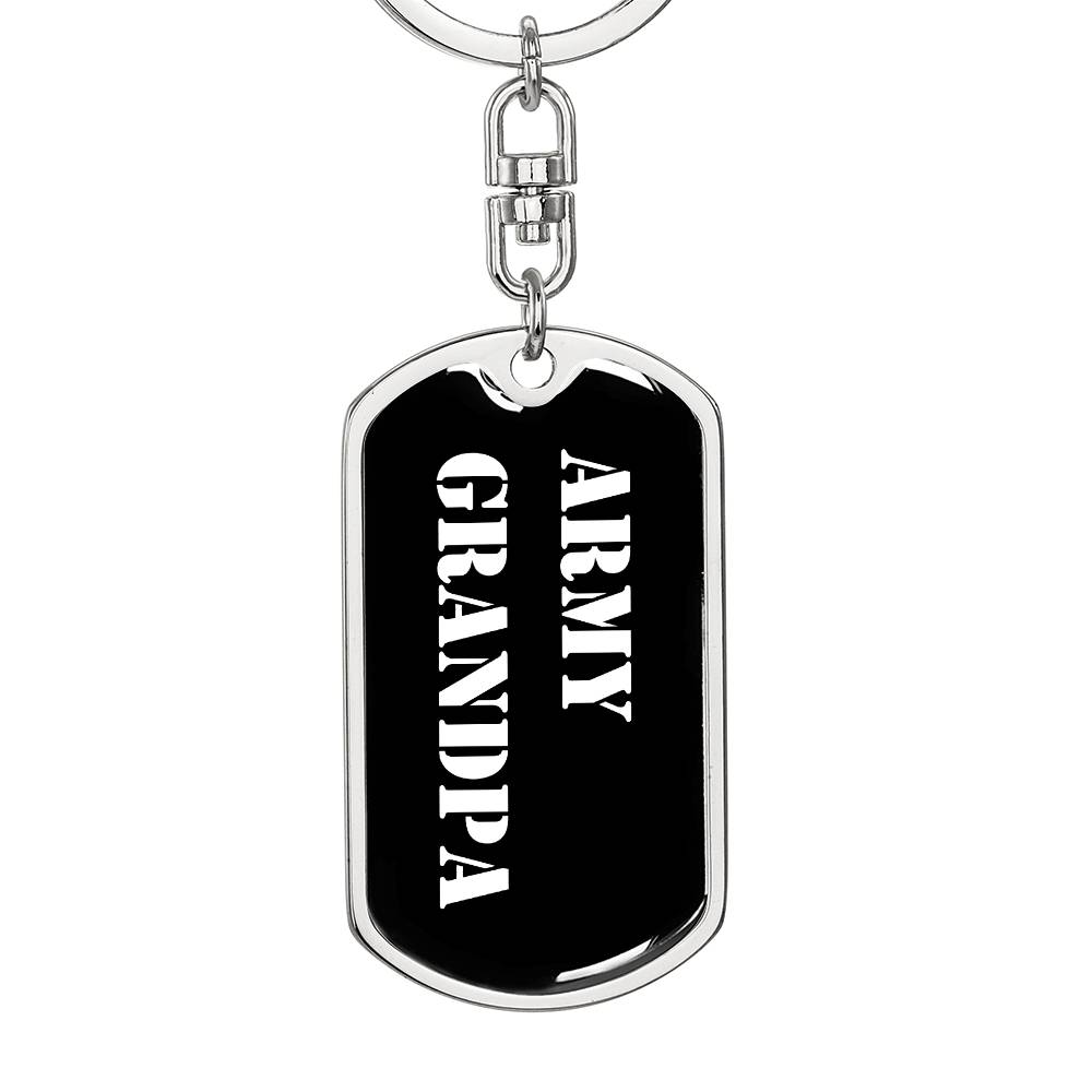 Army Grandpa v3 - Luxury Dog Tag Keychain