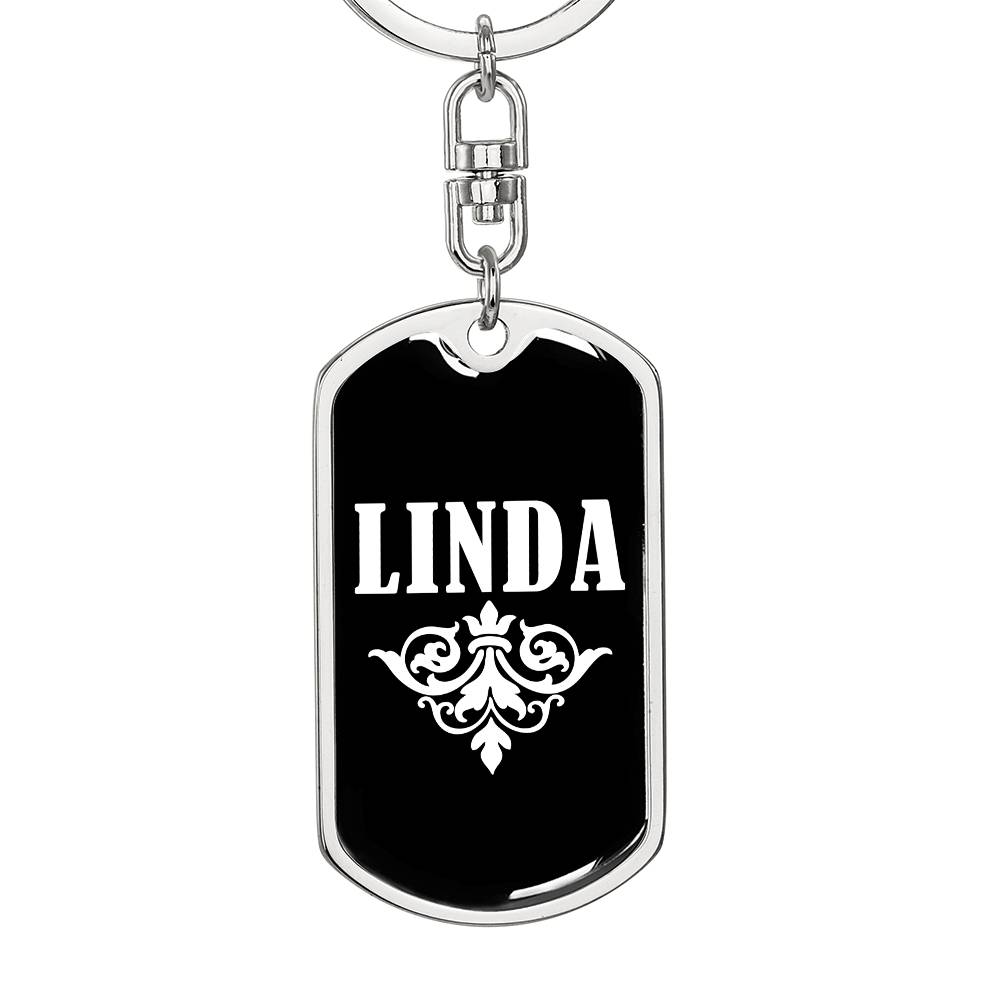 Linda v03a - Luxury Dog Tag Keychain