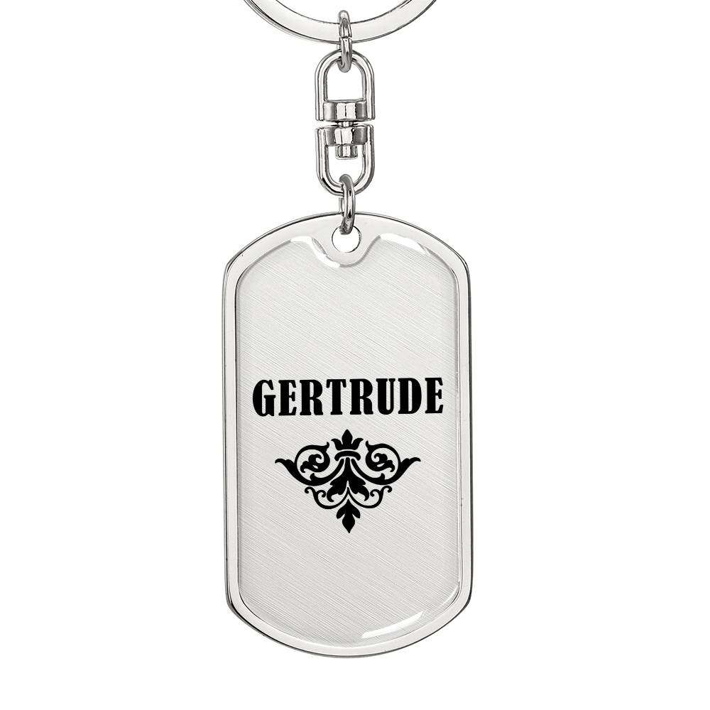 Gertrude v01a - Luxury Dog Tag Keychain