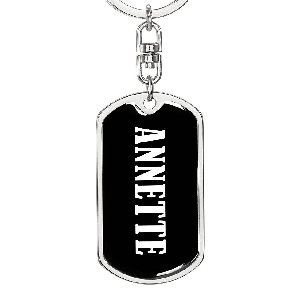 Annette v01w - Luxury Dog Tag Keychain