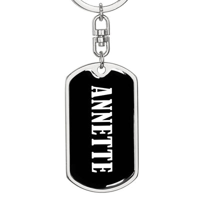 Annette v01w - Luxury Dog Tag Keychain