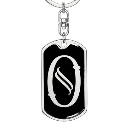 Initial O v001-12 - Luxury Dog Tag Keychain