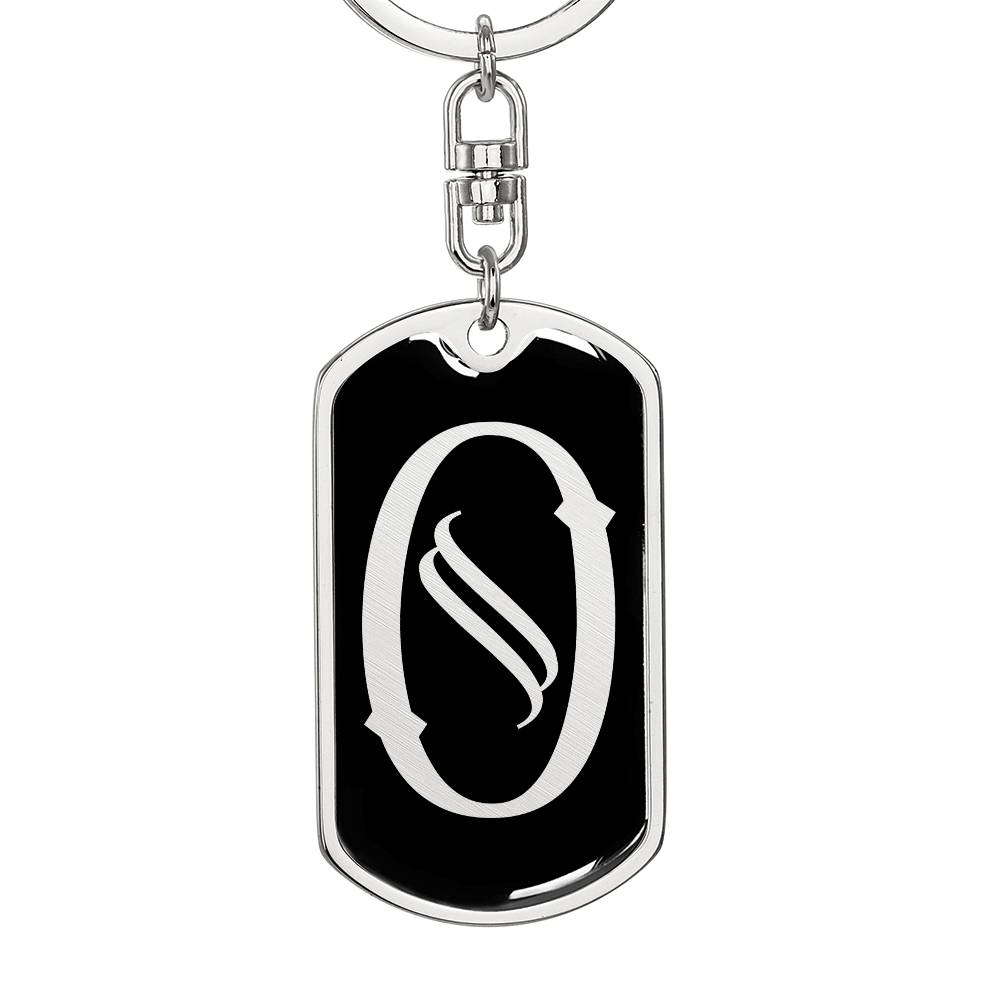 Initial O v001-12 - Luxury Dog Tag Keychain