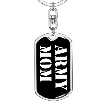 Army Mom v3 - Luxury Dog Tag Keychain