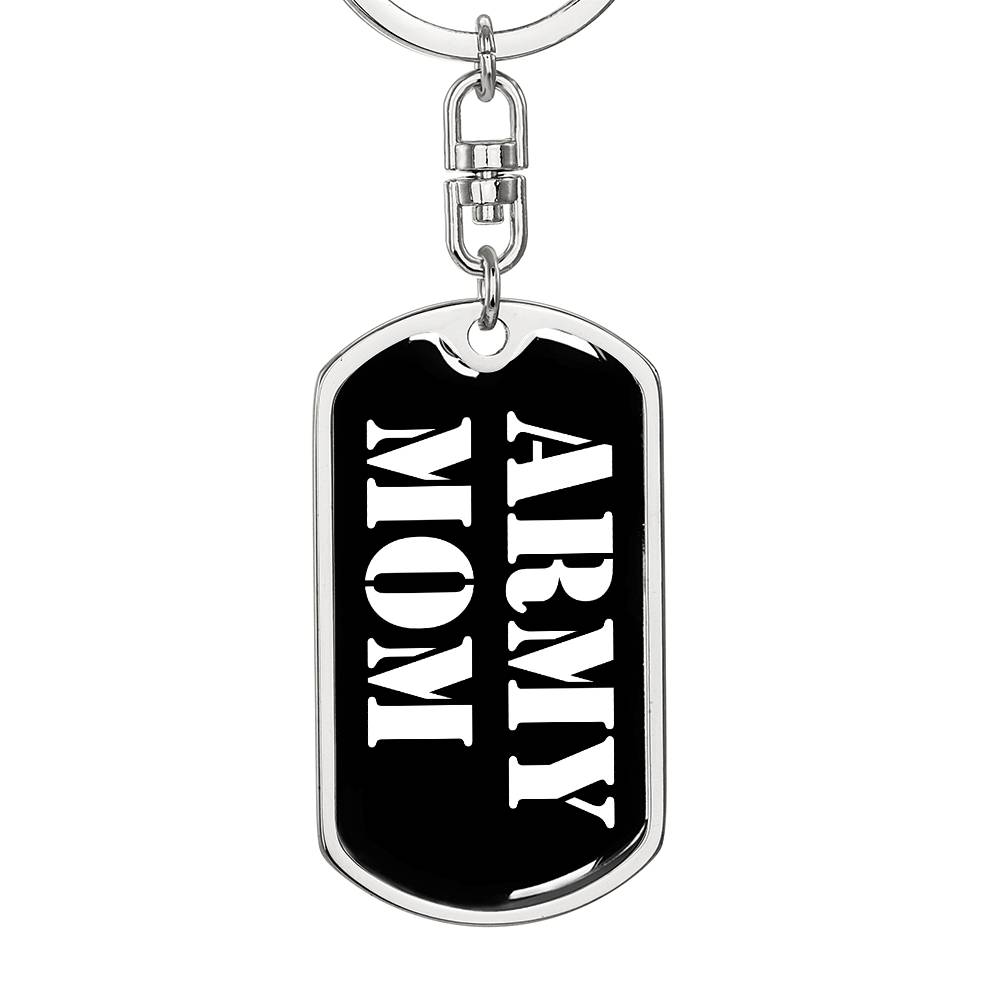 Army Mom v3 - Luxury Dog Tag Keychain