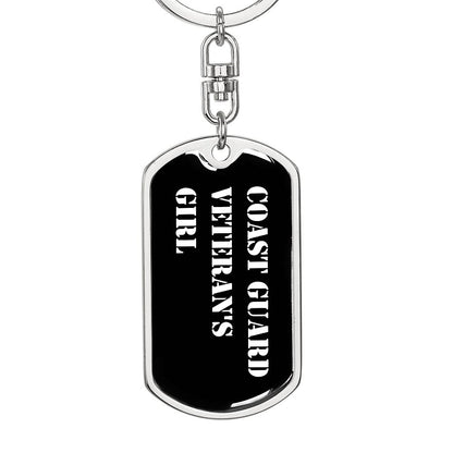 Coast Guard Veteran's Girl v3 - Luxury Dog Tag Keychain