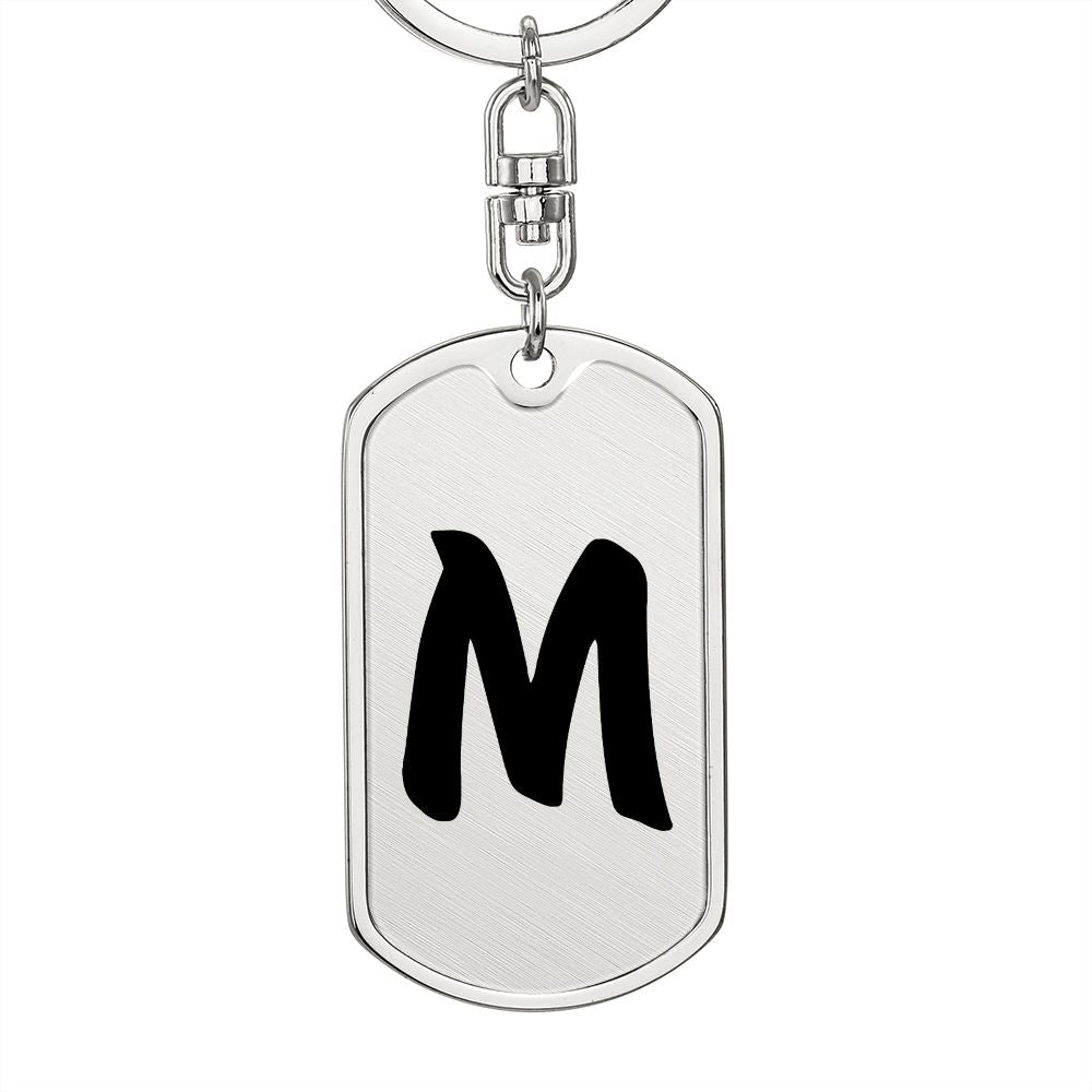 Initial M v1b - Luxury Dog Tag Keychain